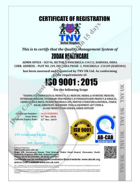 Zodak Healthcare - ISO Cert - Altar Pharma